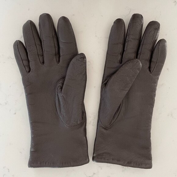 Jessica Leather Acrylic Lined Outdoor Gloves w Silver Embellishment Sz OS NWOT - Picture 3 of 11